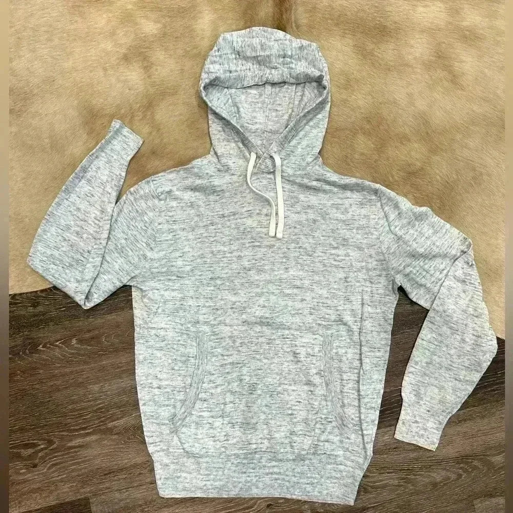 J. Crew Womens Size Small Hoodie Lightweight Sweater Cotton Light Gray